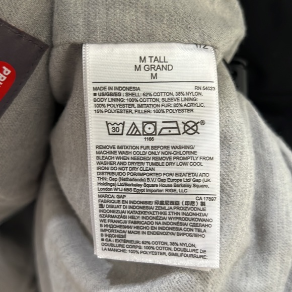 {GAP}Woman’s Sz M-Tall Black Primaloft Hooded Parka - Picture 10 of 10